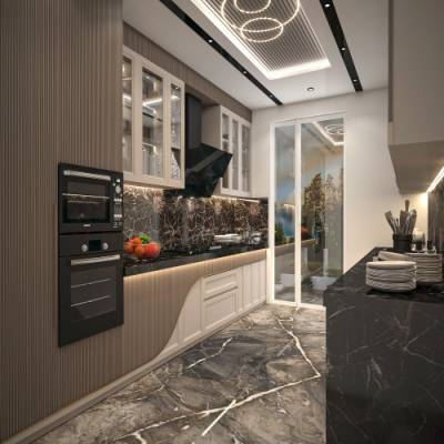 Classic PU Paint Modular Kitchen in India